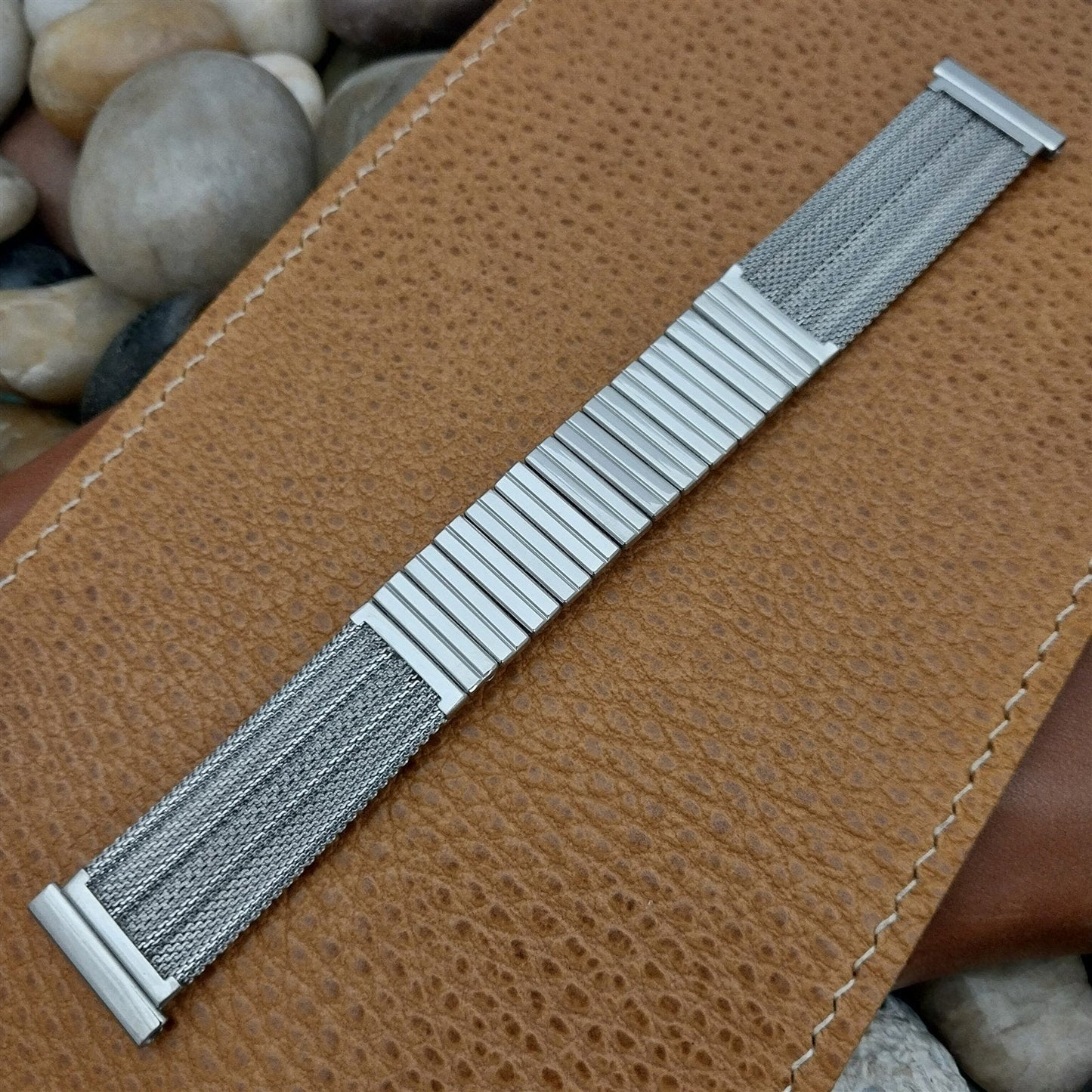 Vintage 19mm 18mm Hadley Elgin Stainless Mesh Unused Classic 1960s Watch Band