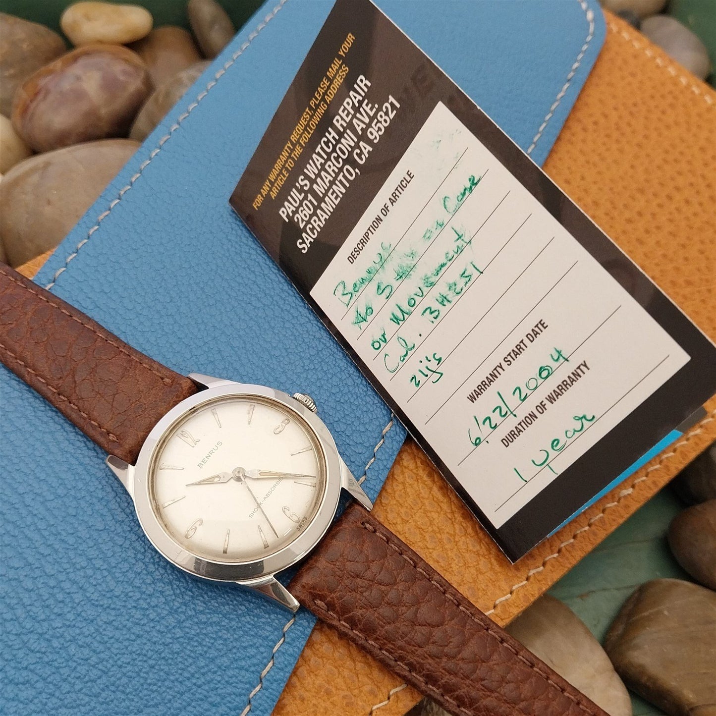 1960s Benrus Sea Harbor 21j Manual Wind Vintage Watch Serviced with Warranty