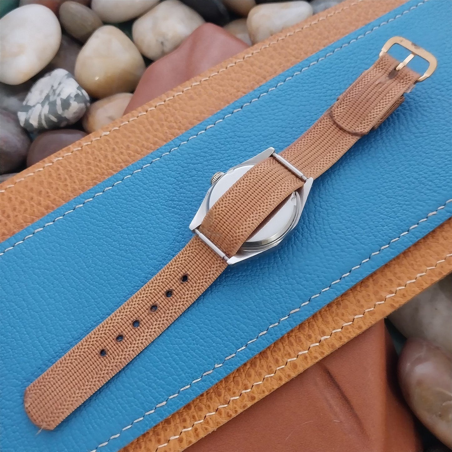 Vintage 15mm Ribbed Nylon Single-Pass Short Unused nos 1950s Classic Watch Band