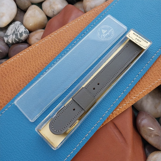 Vintage 5/8" JB Champion Classic Gray Norwegian Calf nos Unused 1950s Watch Band