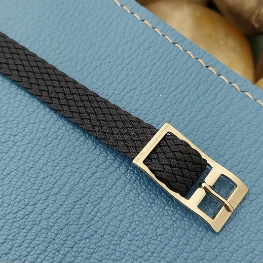 10mm Braided Italian Perlon Ladies Blue Single Pass 1960s Vintage Watch Band