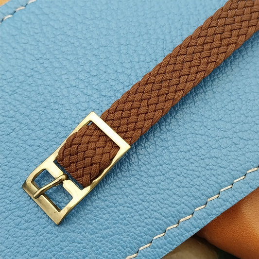 10mm Italian Braided Perlon Ladies Brown Single Pass 1960s Vintage Watch Band