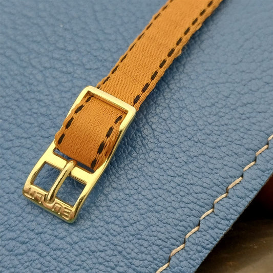 8mm Eulit Classic Perlon Ladies Orange Single Pass 1960s Vintage Watch Band