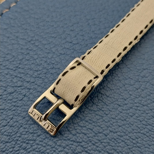 8mm Eulit Classic Perlon Ladies White Single Pass 1960s Vintage Watch Band