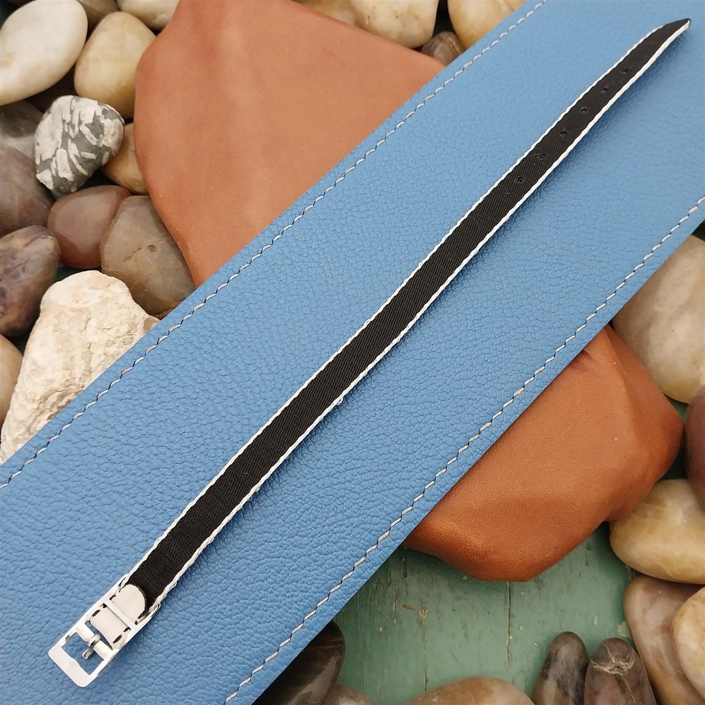 8mm Eulit Classic Perlon Ladies White Single Pass 1960s Vintage Watch Band