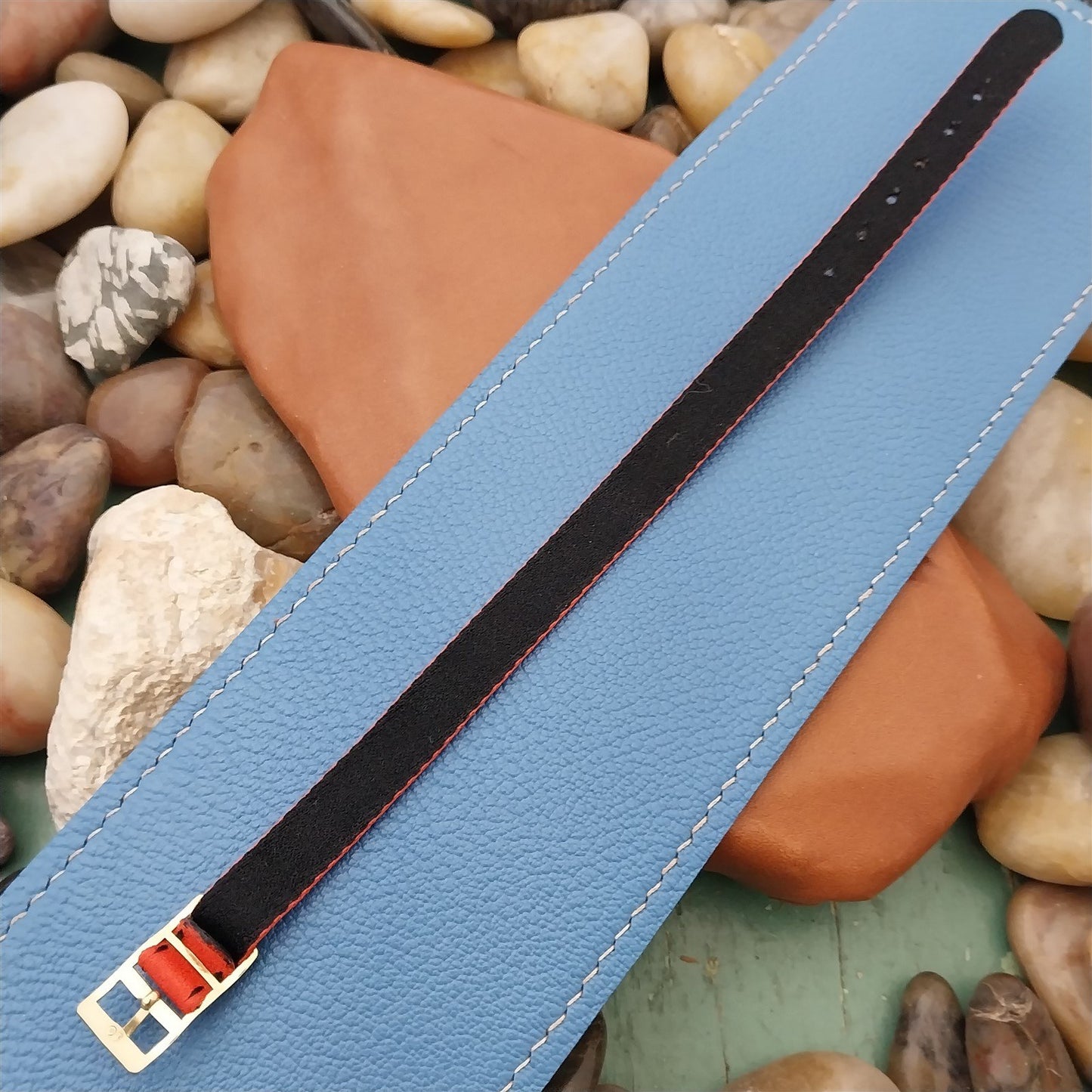 10mm Eulit Classic Perlon Ladies Red Single Pass 1960s Vintage Watch Band