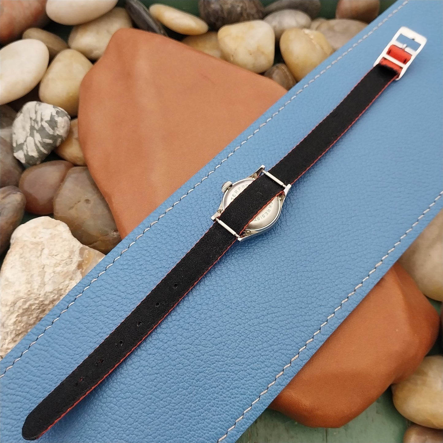 10mm Eulit Classic Perlon Ladies Red Single Pass 1960s Vintage Watch Band