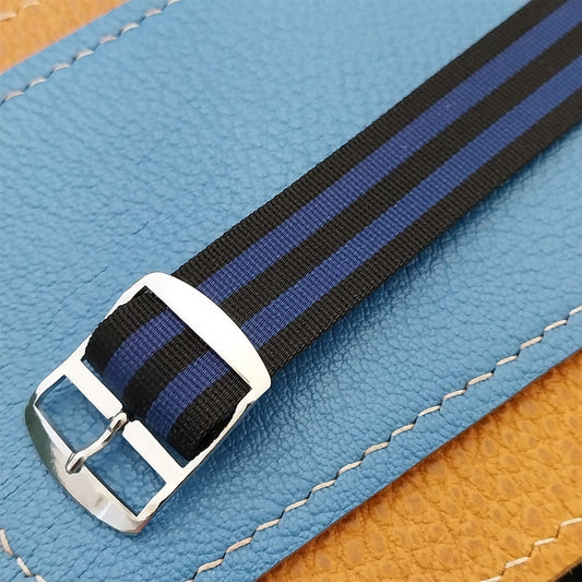 18mm Striped Perlon Classic Unused 1960s 1970s nos One-Piece Vintage Watch Strap