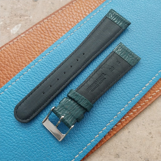20mm Hadley Roma Tapered 20/16 Green Imitation Shark Unused Leather Watch Band