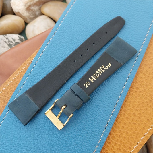 20mm Hirsch Blue Nappa Calf Tapered 20/14 Leather Unused Vintage Watch Band