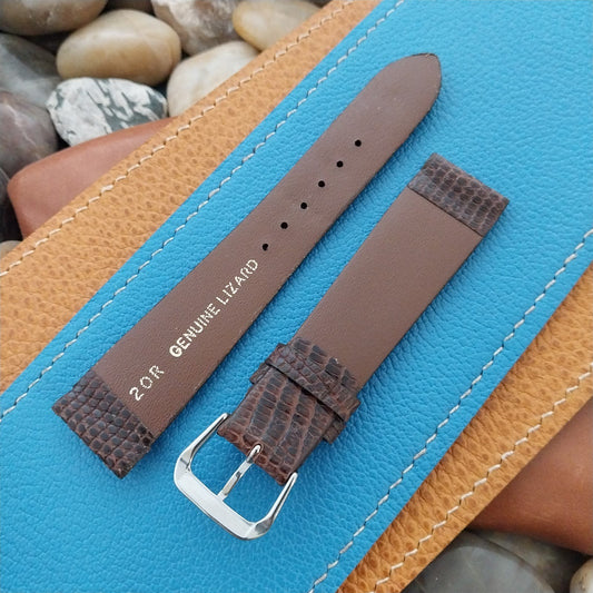 20mm Classic Tapered Brown Lizard Unpadded 20/16 Unused Watch Band
