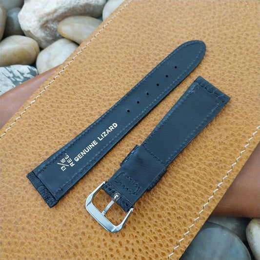 20mm Classic Tapered Black Lizard Classic 20/16 Unused Watch Band