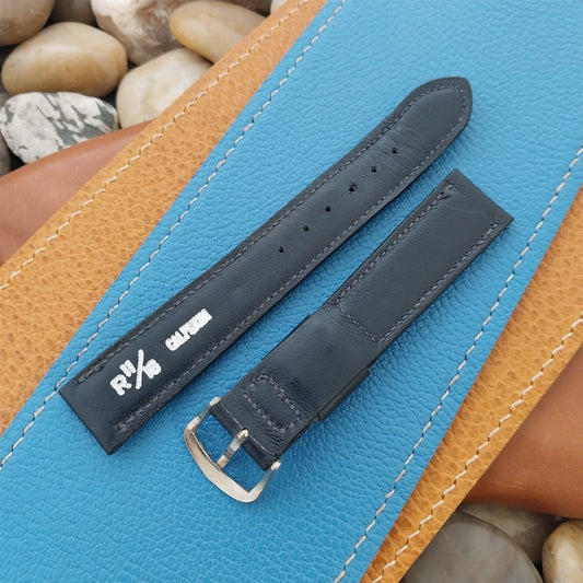 11/16" 17.2mm Mormac Classic Tapered Black Calf 1960s Vintage Watch Band