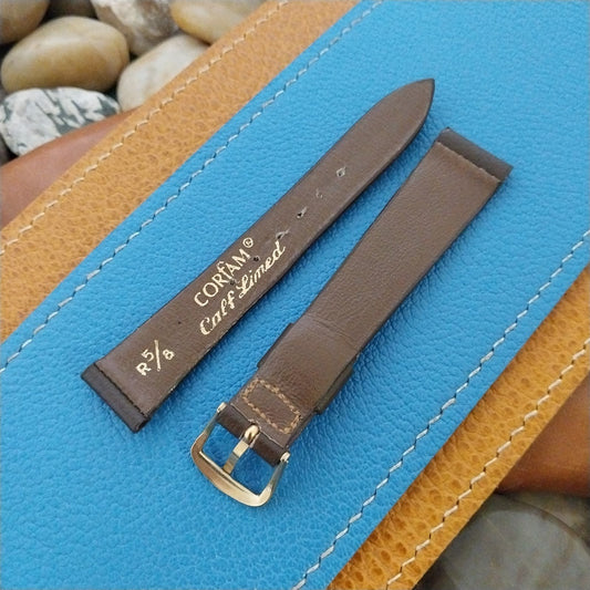 Vintage 5/8" Corfam Short Unused nos Classic Tapered 16/14 Watch Band