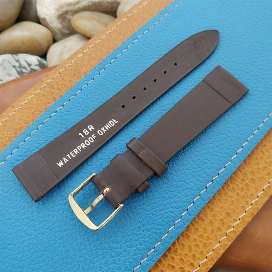 Vintage 11/6" Classic Tapered Brown Oxhide Leather Unused Watch Band