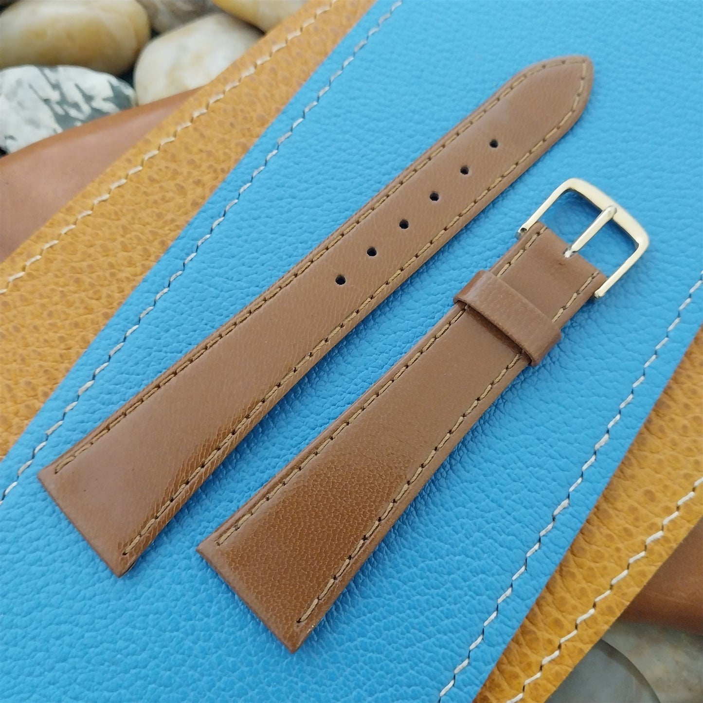 20mm Speidel Brown Unpadded Tapered Leather Unused Vintage Watch Band