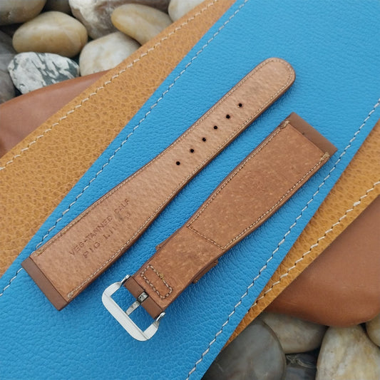 Vintage 22mm Unpadded Long Pigskin Lined Calf Classic 1940s Tapered Watch Band
