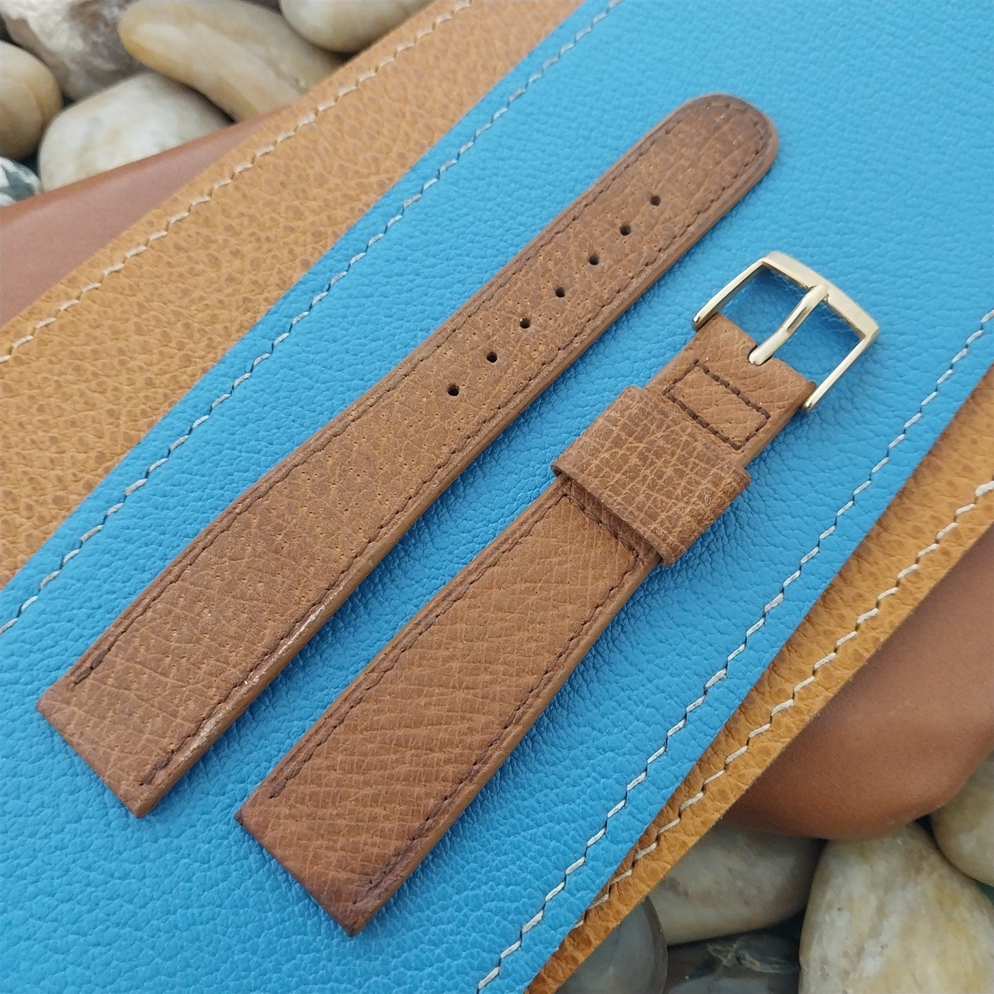 Vintage 3/4" Tapered Pigskin 19mm/16mm Gemex Unused 1950s Classic Watch Strap