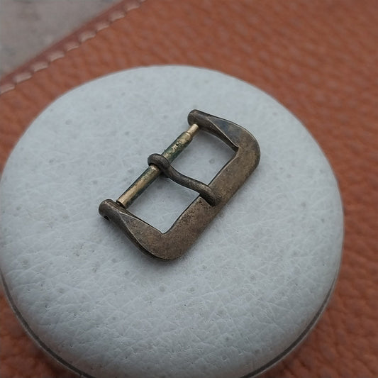 16mm Patina Brass Vintage Tropical Unused 1960s Dive Watch Strap Buckle