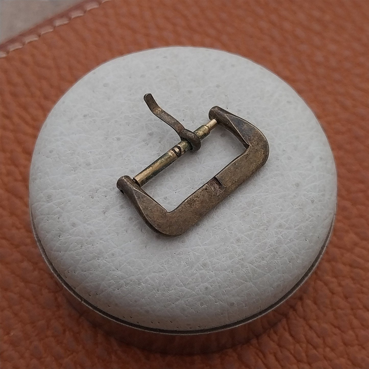 16mm Patina Brass Vintage Tropical Unused 1960s Dive Watch Strap Buckle