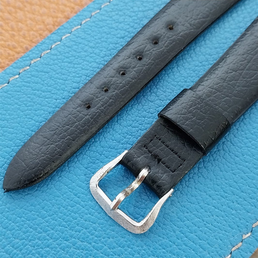 3/4" Black Corfam Classic Tapered 19mm/13mm Unused nos 1960s Vintage Watch Band