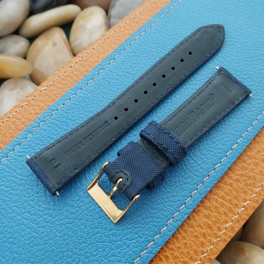 18mm Blue Sailcloth 2-Piece Tapered 18/16 Strap Roboband Unused Watch Band