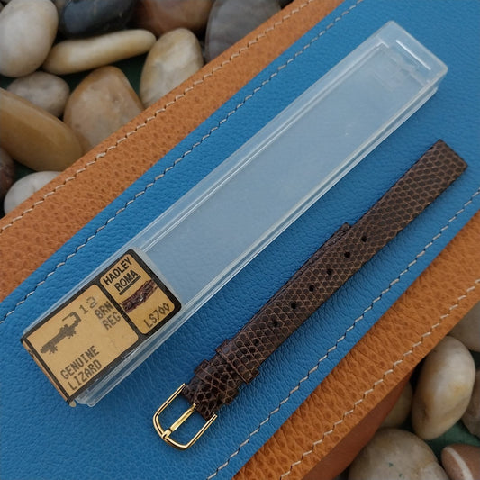 12mm Hadley Roma Brown Genuine Lizard Leather Ladies Unused Vintage Watch Band