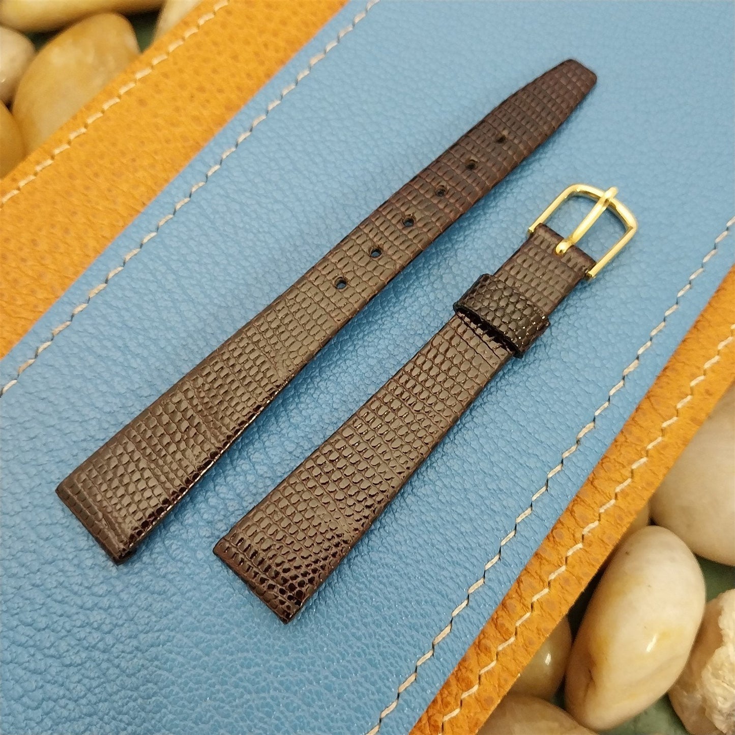 14mm Hadley Roma Brown Ladies Genuine Lizard Unused nos Vintage Watch Band