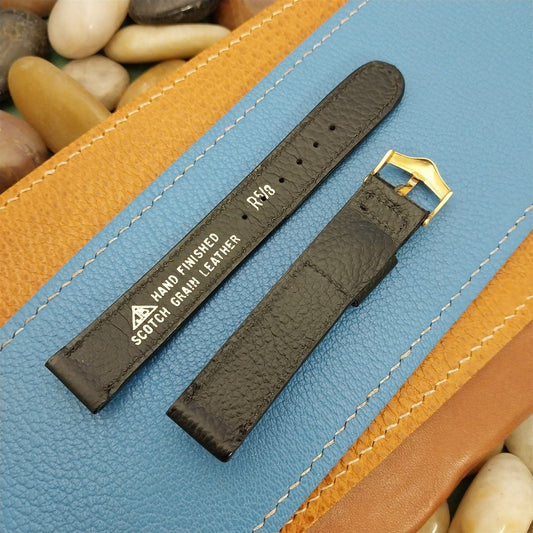 Vintage 5/8" JB Champion Classic Black Scotch Grain nos Unused 1950s Watch Band