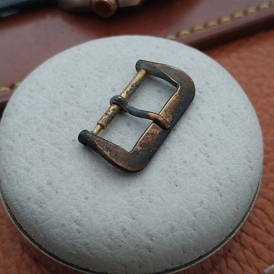 16mm Patina 1960s Vintage Unused Tropical Watch Strap Brass Buckle