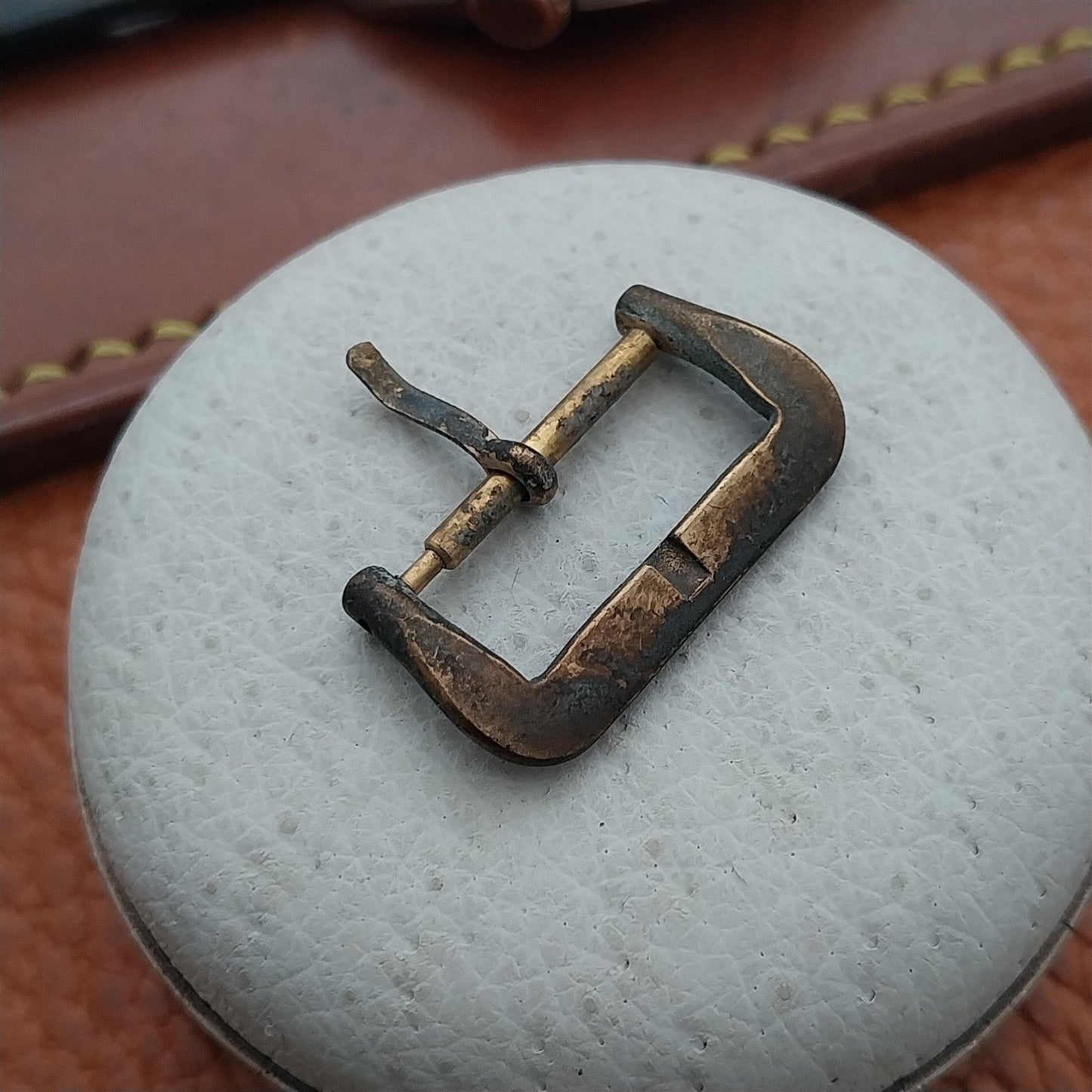 16mm Patina 1960s Vintage Unused Tropical Watch Strap Brass Buckle
