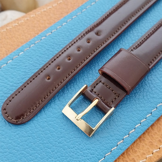 Padded Shell Cordovan Brown 5/8" Town &Country Long nos 1950s Vintage Watch Band