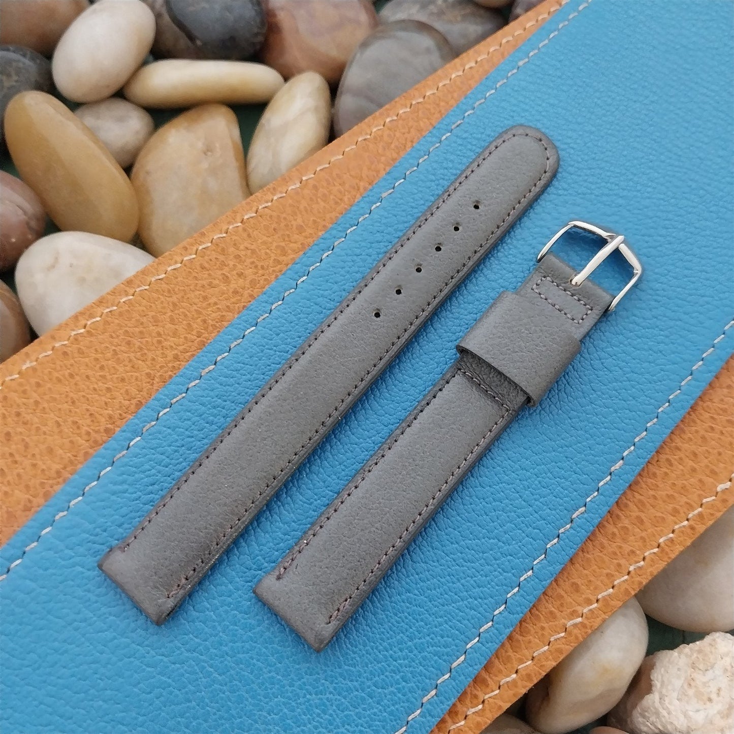 5/8" JB Champion Long Gray Padded Scandia Calf Unused 1950s Vintage Watch Band