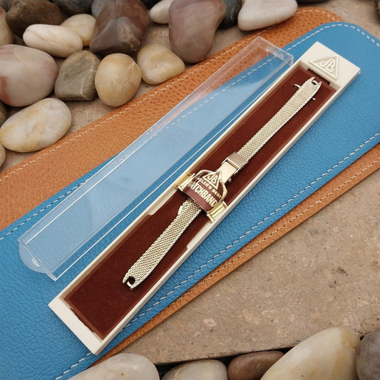 10k Yellow Gold RGP Mesh Ladies JB Champion Unused 1960s Vintage Watch Band