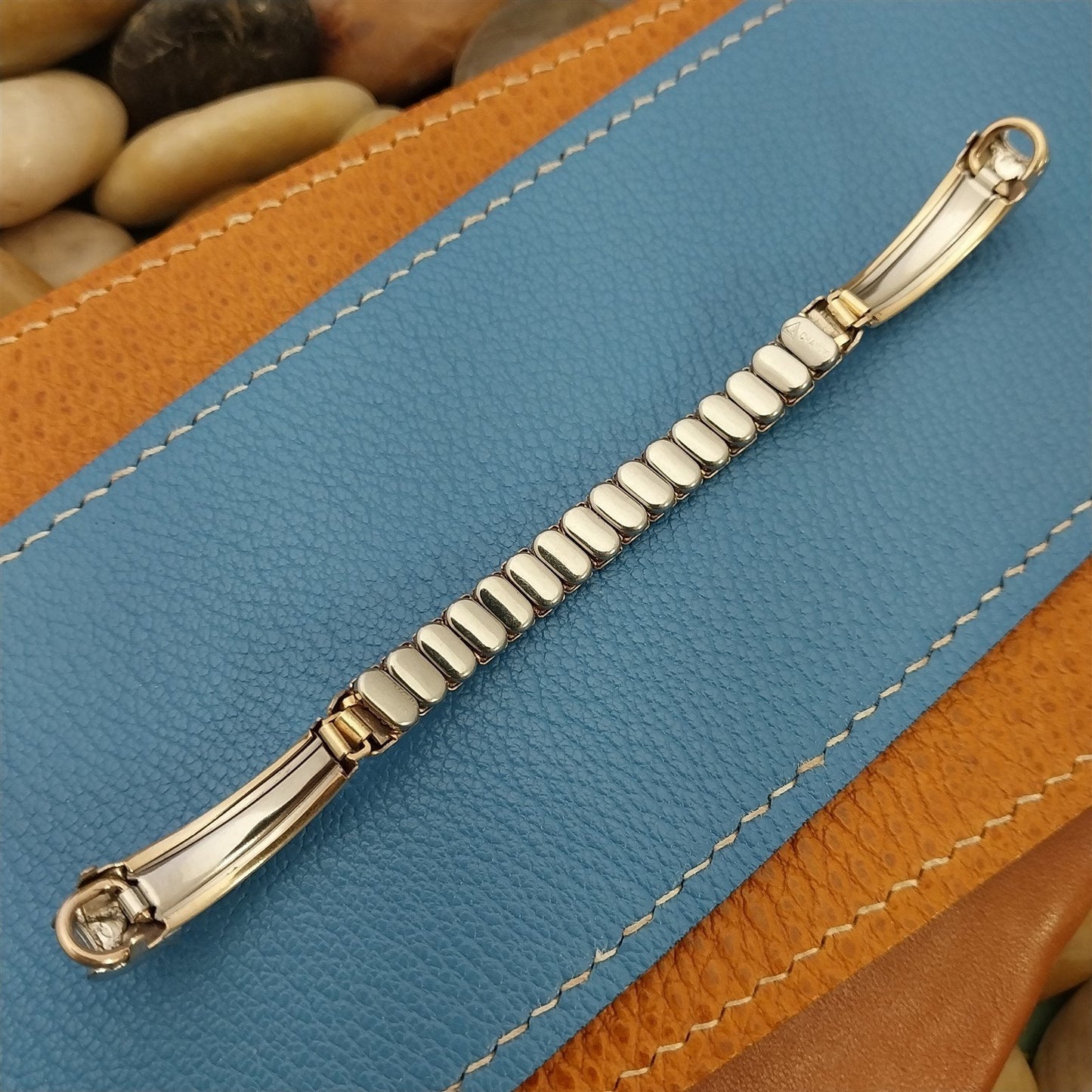 1950s Unused Ladies Yellow Gold-Filled Rhinestone Cocktail Vintage Watch Band