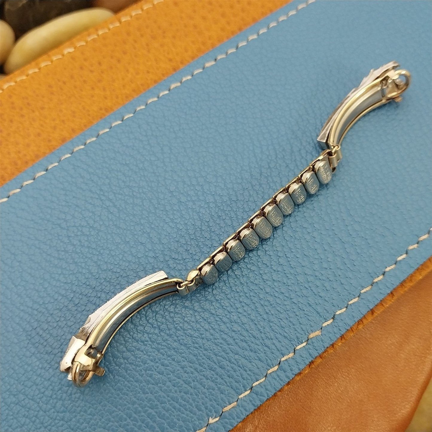 1950s Unused Ladies Yellow Gold-Filled Rhinestone Cocktail Vintage Watch Band