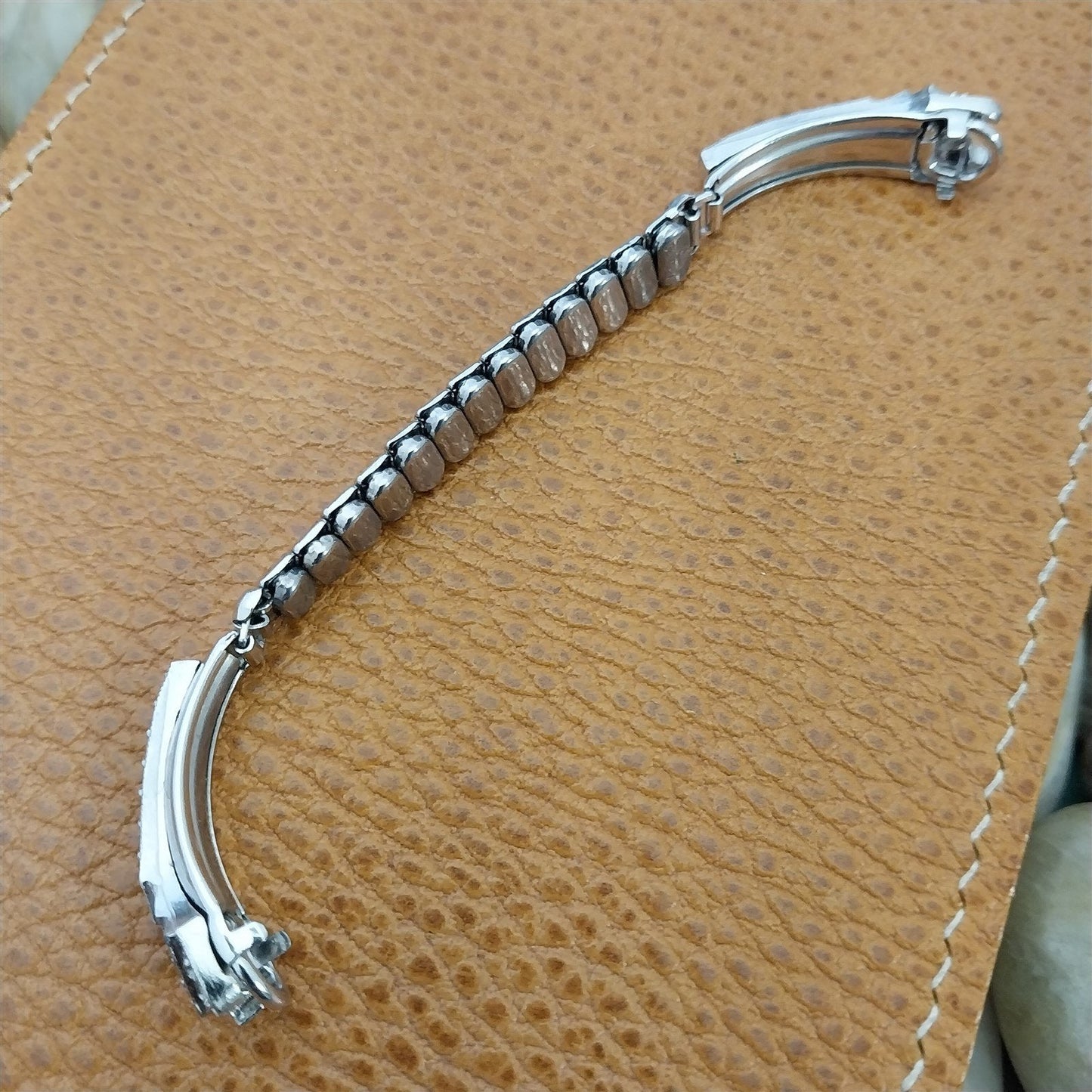 1950s Unused Ladies White Gold-Filled Rhinestone Cocktail Vintage Watch Band