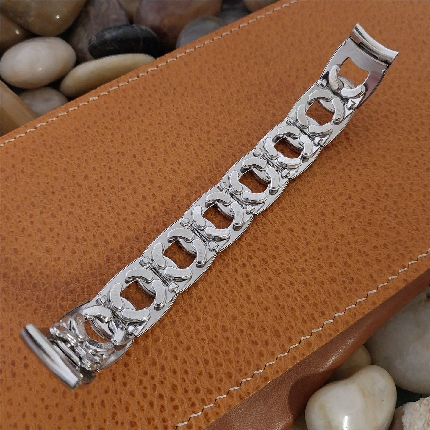 15mm White Gold-Filled Speidel MCM Pieces of Eight Unused nos Vintage Watch Band