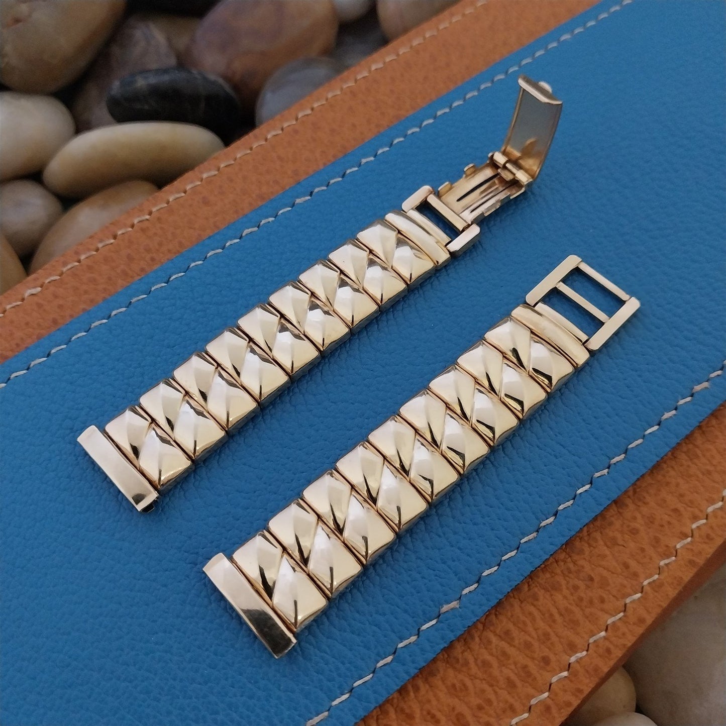 1940s Vintage Stonewall Yellow Gold-Filled 5/8" MCM Unused Classic Watch Band