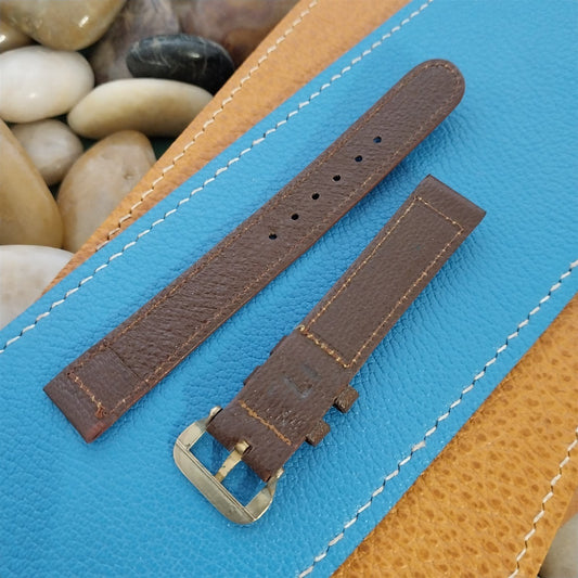 Vintage 14mm 1940s-1950s Morocco Tapered Leather Unused Classic Watch Band