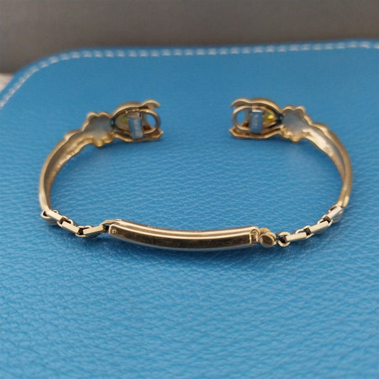 Ladies 1950s Kreisler Yellow Gold-Fill with Amber Glass Hearts Unused Watch Band