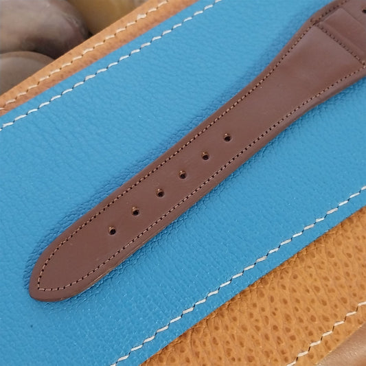 16mm Vintage Brown Calfskin Leather Short Classic Cuff 1950s Unused Watch Band