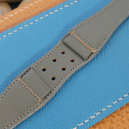 17mm Vintage Gray Calfskin Leather Long Classic Cuff 1950s Unused Watch Band