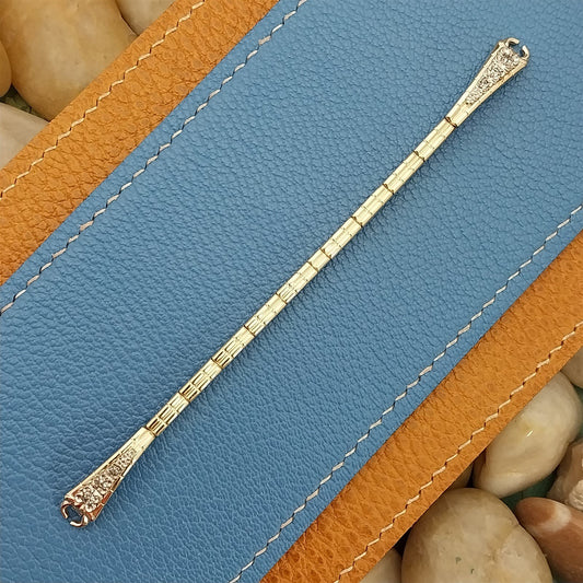 Vintage 1958 Ladies Yellow & White Gold-Fill Diamond Adorna Cocktail Watch Band
