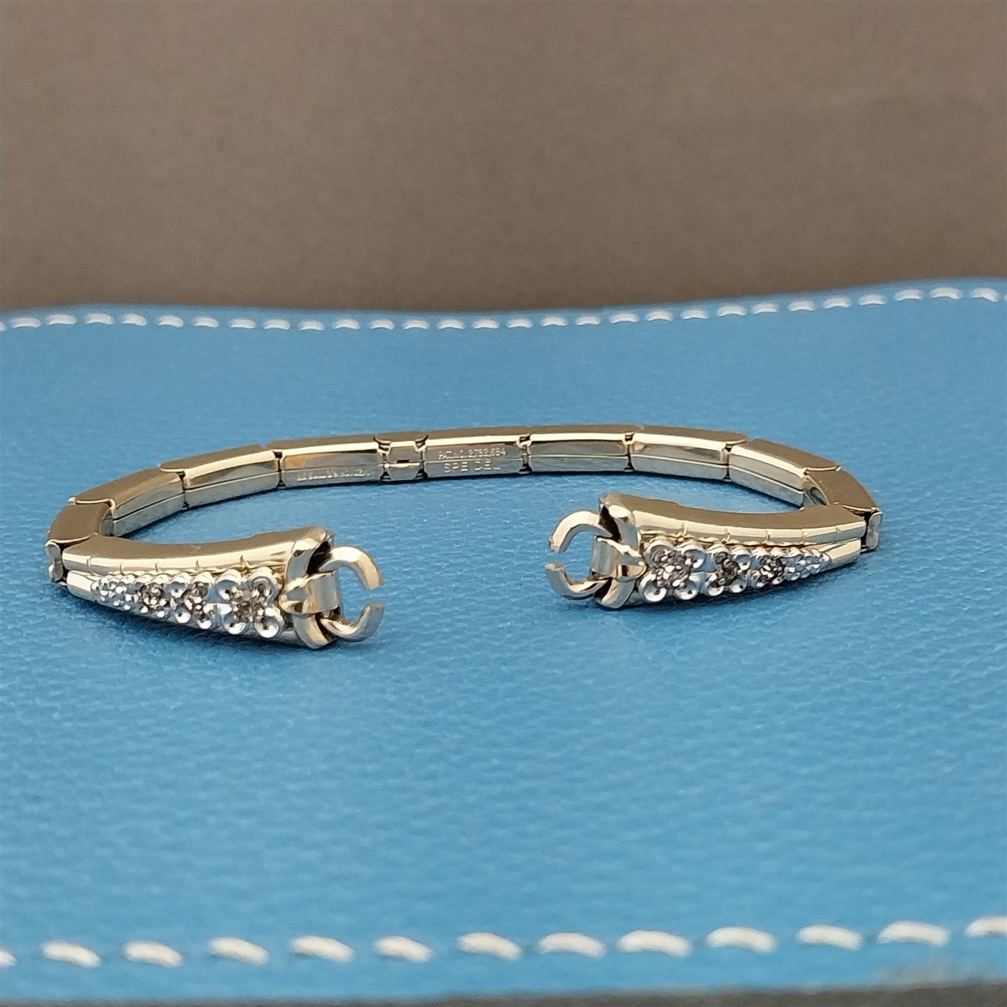 Vintage 1958 Ladies Yellow & White Gold-Fill Diamond Adorna Cocktail Watch Band