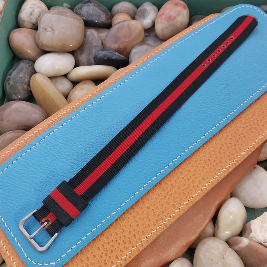 18mm Kreisler Single Pass Striped Nylon Unused Classic 1950s Vintage Watch Band