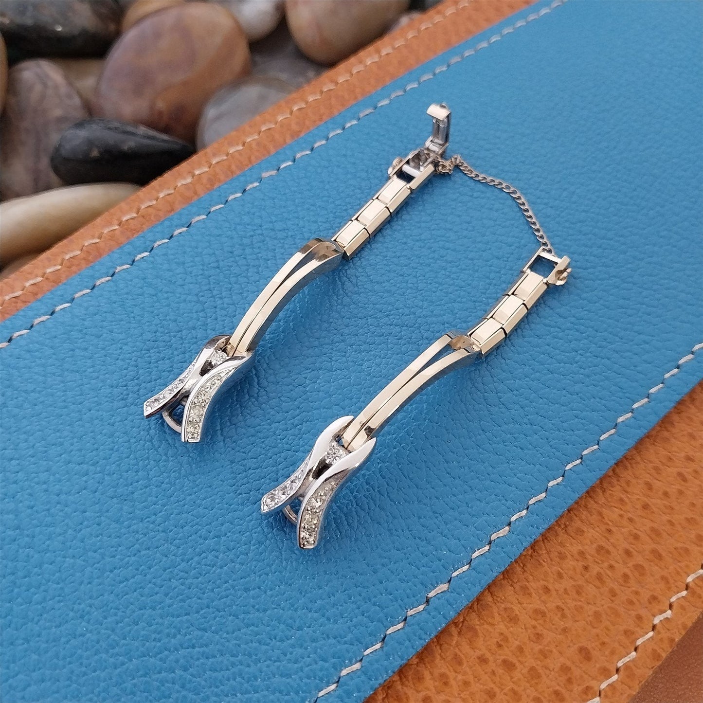 Kreisler Yellow Gold-Filled & Rhinestone Ladies Unused 1960s Vintage Watch Band