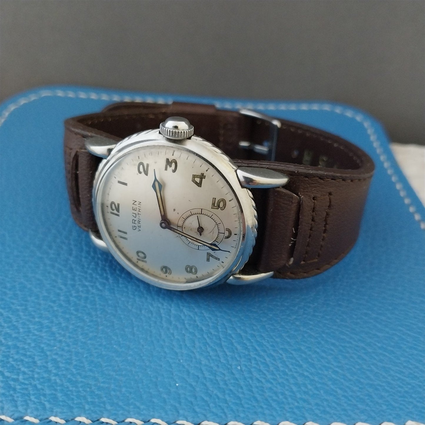 1970s Classic Cuff Vintage 17.5mm Black Leather Unused All In One Watch Band