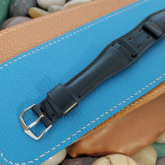 16mm 1950s Vintage Black Shell Cordovan All In One Classic Unused Watch Band