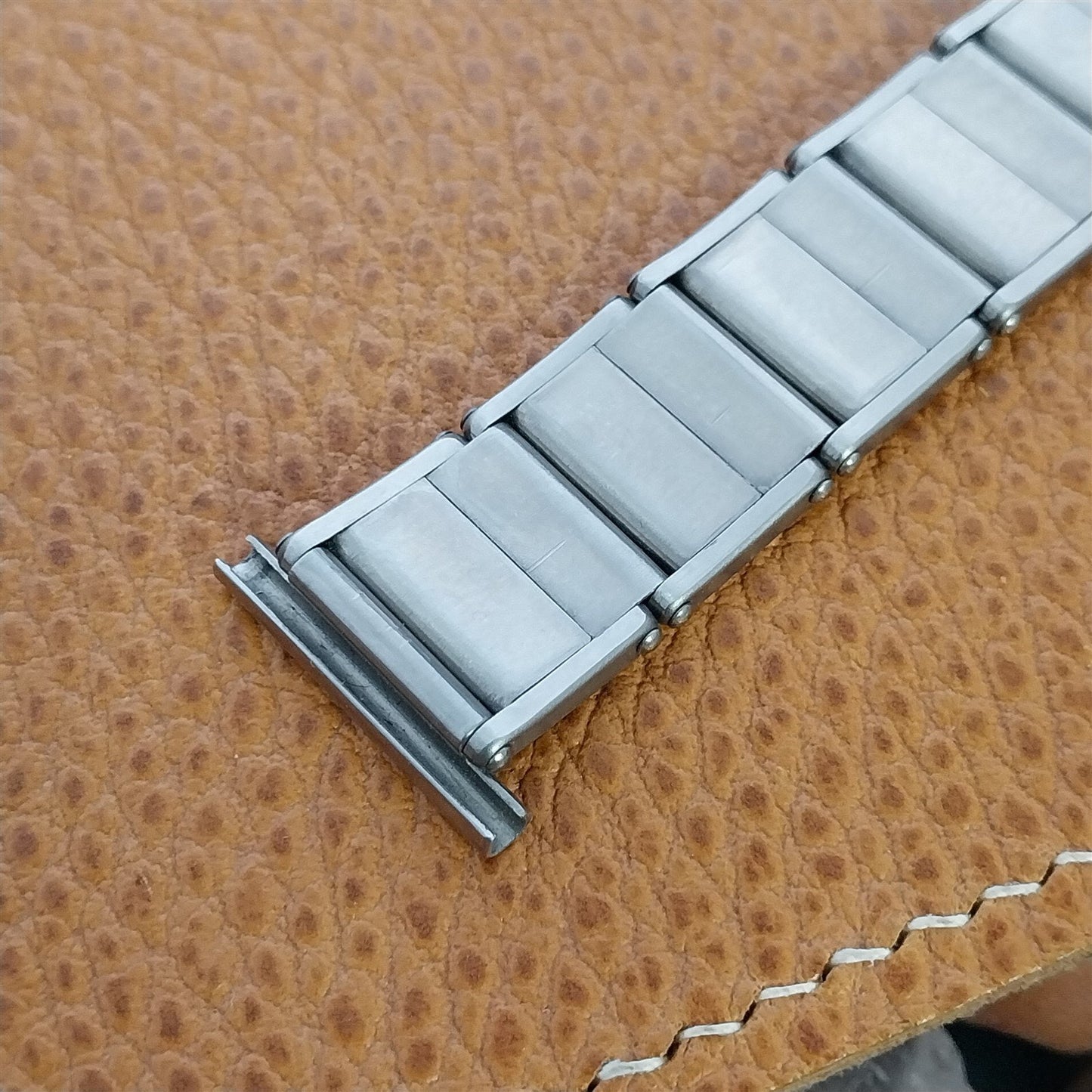 Vintage 20mm 19mm HC Rivet Link Swiss Stainless Steel Classic 1960s Watch Band